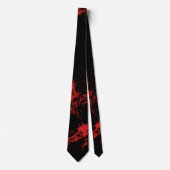 Red Splashed Black Stropdas (Voorkant)