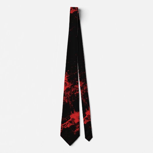 Red Splashed Black Stropdas (Voorkant)
