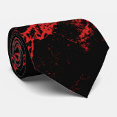 Red Splashed Black Stropdas (Opgerold)