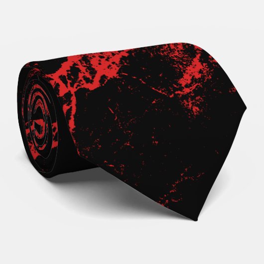 Red Splashed Black Stropdas (Opgerold)