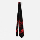 Red Splashed Black Stropdas (Achterkant)