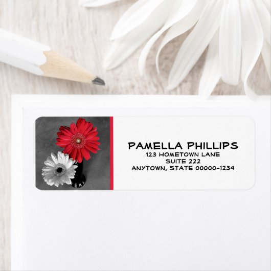 Red Splashed Dahlia | Fotografie stille levensloop Etiket (Insitu)