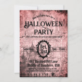 Red Spooky Haunted House Halloween Party Kaart (Voorkant)