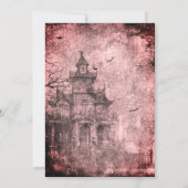Red Spooky Haunted House Halloween Party Kaart (Achterkant)