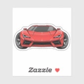 Red Sports Car Sticker (Vel)
