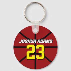 Red Sports Team Athletes Basketball Sleutelhanger