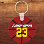 Red Sports Team Athletes Basketball Sleutelhanger (Voorkant)