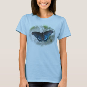 Red Spotted Paarse Butterfly Spaghetti "T" T-shirt