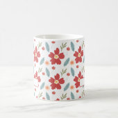 Red Spring Floral gepersonaliseerde koffie Mok (Center)