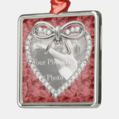Red Square Diamond Heart Lijst Ornament (Links)