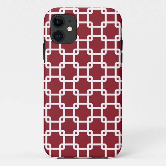 Red Square Link Pattern iPhone 5 Hoesje (Achterkant)