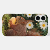 Red Squirrel and Daisies Cute Photo Case-Mate iPhone Case (Achterkant (horizontaal))