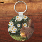 Red Squirrel and Daisies Sleutelhanger (Voorkant)