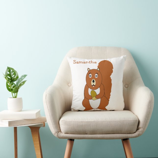 Red Squirrel Design Personalised Kussen (Stoel)