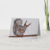 Red Squirrel Dit Bonjour ! Carte (Devant)