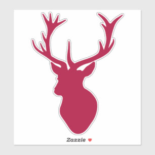 Red Stag Head Sticker