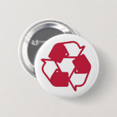 Red Stamped recyclen logo Ronde Button 5,7 Cm (Voorkant /achterkant)