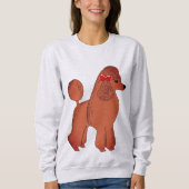 Red Standard Poodle met Bow Women's Sweatshirt (Voorkant)