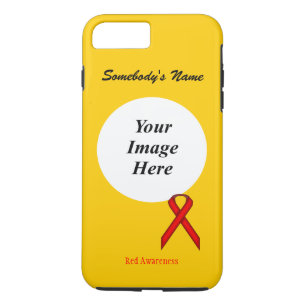 Red Standard Ribbon Sjabloon door Kenneth Yoncich iPhone 8 Plus / 7 Plus Hoesje