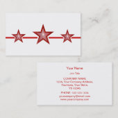 Red Star 3 étoiles carte de visite blanc (Devant / Derrière)