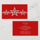 Red Star 3 étoiles carte de visite rouge (Devant / Derrière)