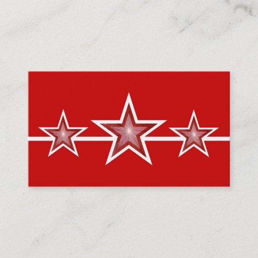 Red Star 3 étoiles carte de visite rouge (Devant)