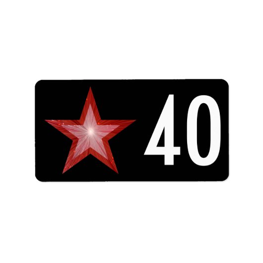 Red Star '40' étiquette moyen noir (Devant)