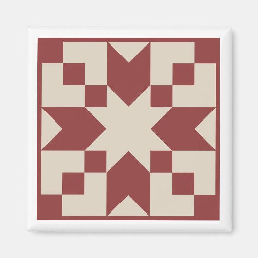 Red Star Barn Quilt Magnet Magneet (Voorkant)