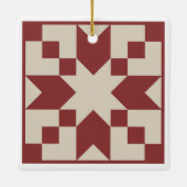 Red Star Barn Quilt Ornament (Achterkant)
