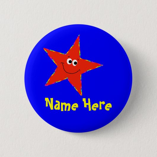 Red Star Birthday Party Button (Voorkant)