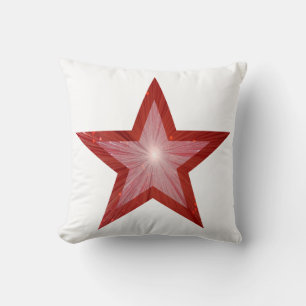 Red Star blanc lancer oreiller carré rouge retour