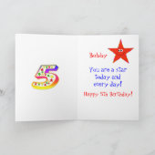 Red Star Bonne 5e carte d'anniversaire (Intérieur)
