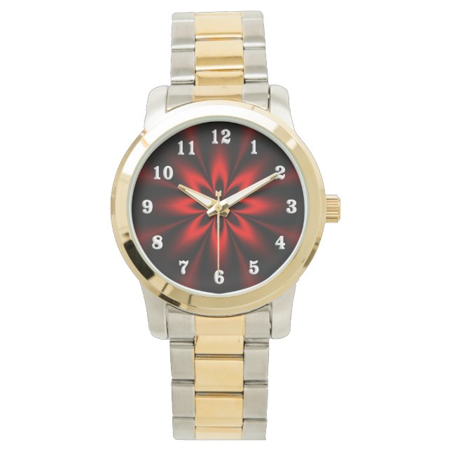 Red Star Burst Horloge (Voorkant)