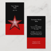 Red Star carte de visite rouge noir vertical (Devant / Derrière)