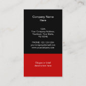 Red Star carte de visite rouge noir vertical (Dos)