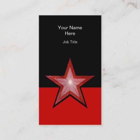 Red Star carte de visite rouge noir vertical (Devant)