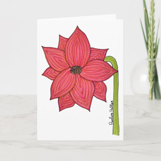 Red Star Flower Blank Kaart (Voorkant)