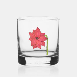 Red Star Flower Blank Whisky Glas