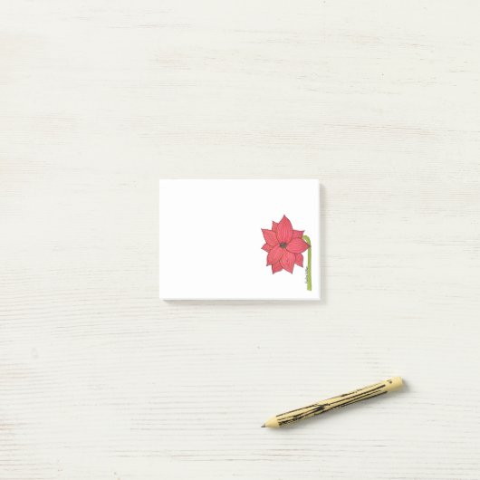 Red Star Flower Post-it® Notes (Op bureau)
