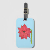 Red Star Flower with Blue background Bagagelabel (Voorkant (verticaal))