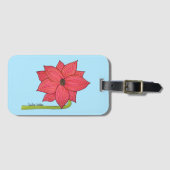 Red Star Flower with Blue background Bagagelabel (Voorkant (horizontaal))