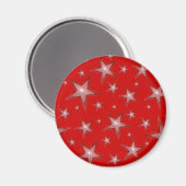 Red Star frigo aimant rond rouge (Recto/Verso)