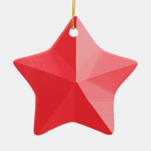 Red Star-kerstversiering  Sjabloon Keramisch Ornament (Voorkant)