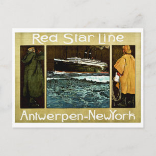 Red Star Line Antwerpen naar New York Briefkaart