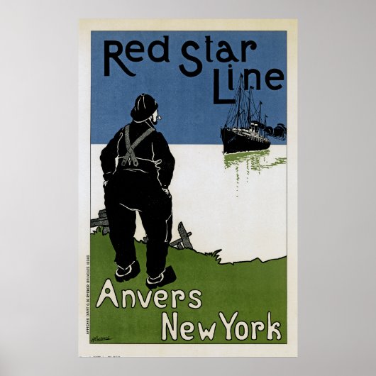 Red Star Line ~ Anvers-New York Poster (Voorkant)