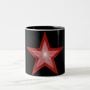 Red Star met twee tongen zwarte mok