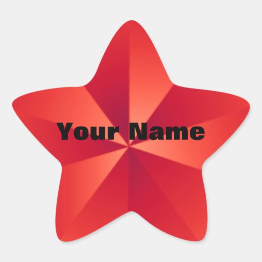 Red Star Metalic look Custom Stickers (Voorkant)