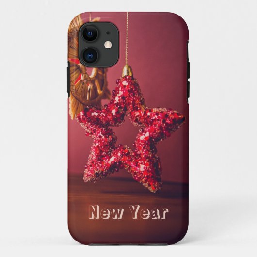 Red Star Ornament IPhone Case (Achterkant)