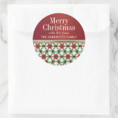 Red Star Ribbon Christmas Gift Label Stickers (Tas)
