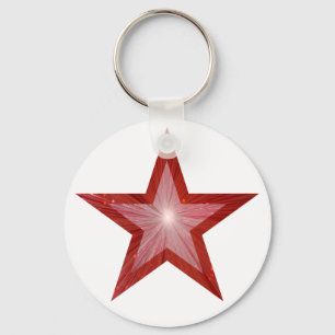 Red Star sleutelhanger wit